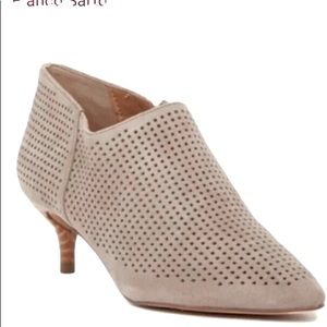 Franco Sarto Deep 2 Kitten Heel Ankle Boots size 7.5 short comfortable heel tan